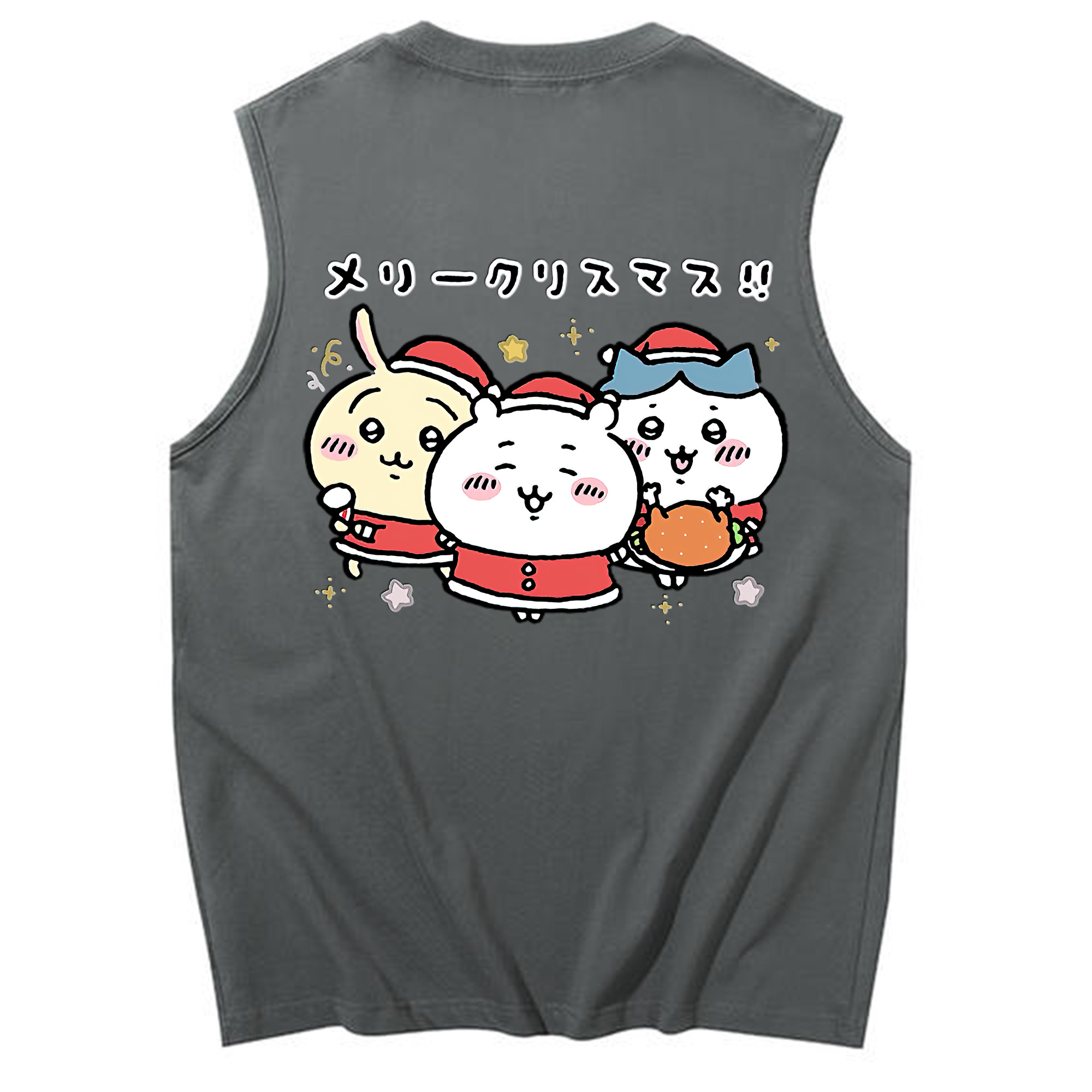 （画像用） ちいかわ ハチワレ Chii-kawa hachiware コットン100％タンクトップ（背面プリント）